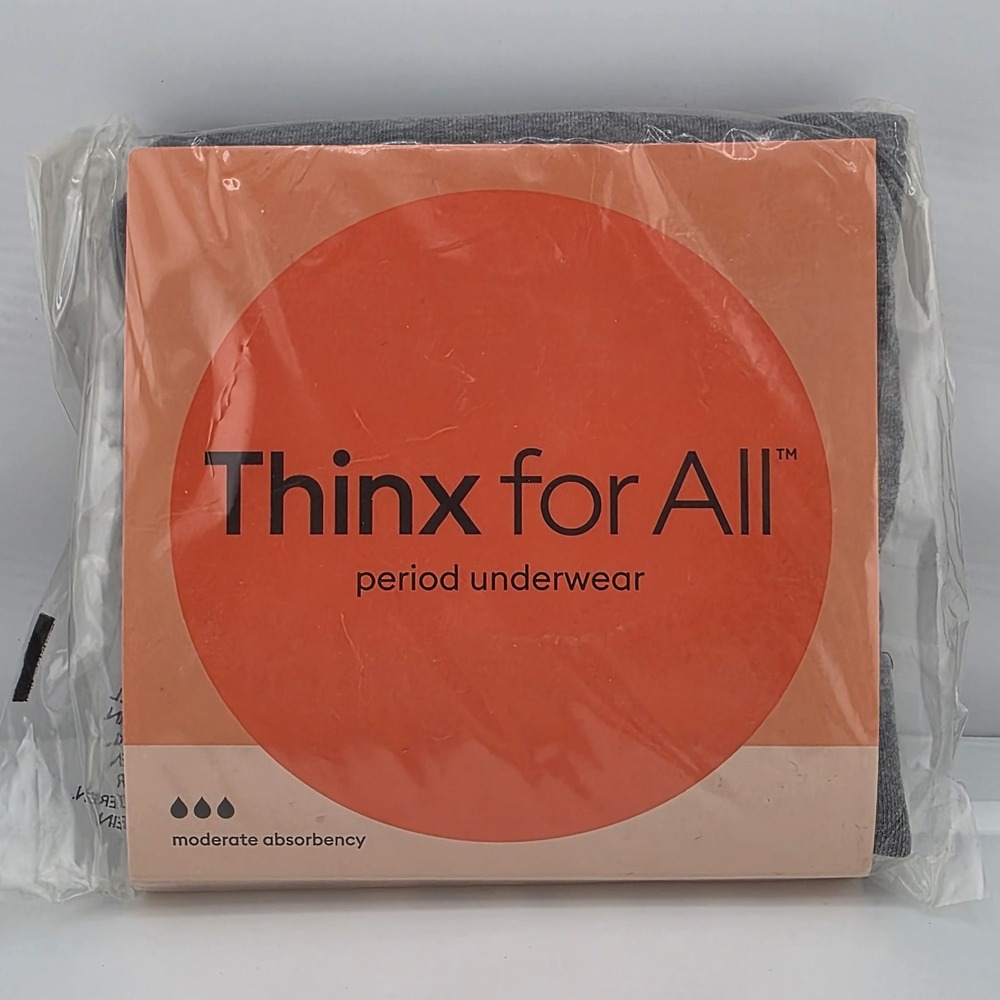 Thinx for All Period Underwear Womens Size M Gray Brief Moderate Absorbency‎